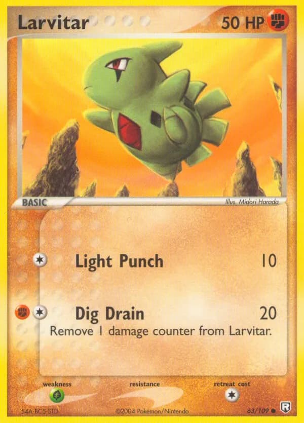 Larvitar card front, EX Team Rocket Returns 63/109