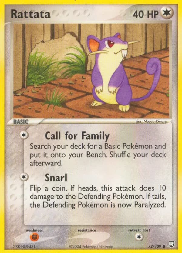 Rattata card front, EX Team Rocket Returns 72/109