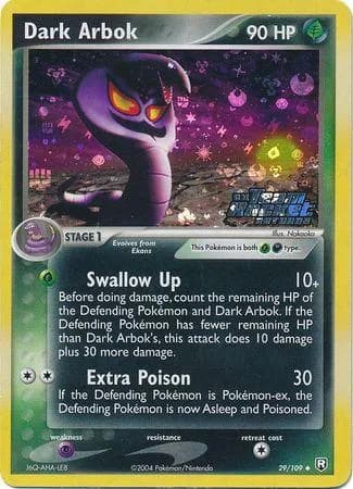 Dark Arbok reverse holo card front, EX Team Rocket Returns 29/109