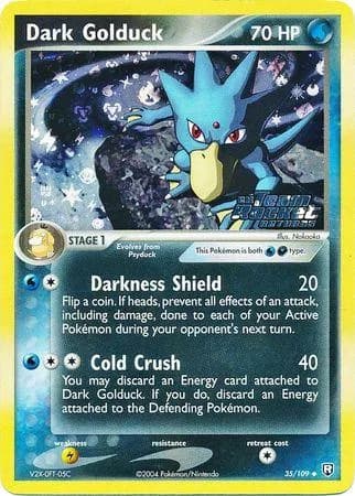 Dark Golduck reverse holo card front, EX Team Rocket Returns 35/109