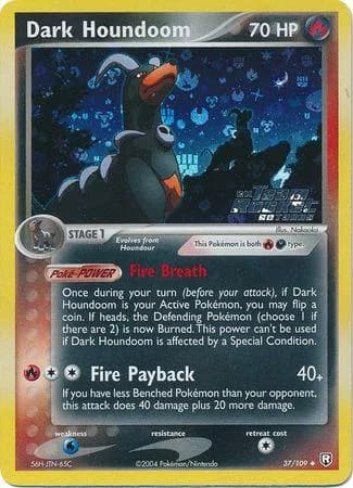 Dark Houndoom reverse holo card front, EX Team Rocket Returns 37/109