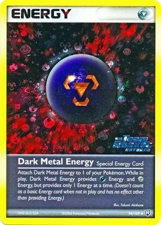 Dark Metal Energy reverse holo card front, EX Team Rocket Returns 94/109