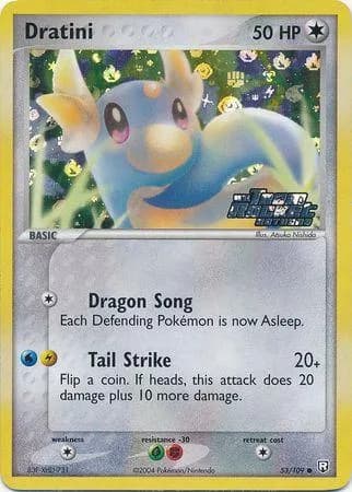 Dratini reverse holo card front, EX Team Rocket Returns 53/109