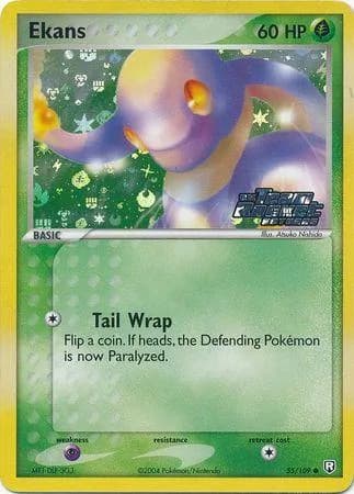 Ekans reverse holo card front, EX Team Rocket Returns 55/109