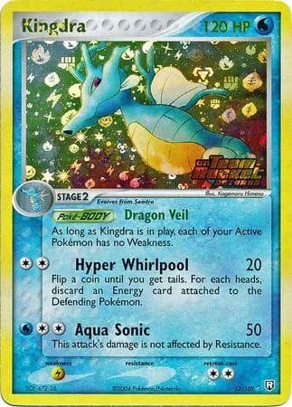Kingdra reverse holo card front, EX Team Rocket Returns 12/109