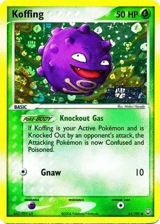 Koffing reverse holo card front, EX Team Rocket Returns 61/109