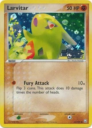 Larvitar reverse holo card front, EX Team Rocket Returns 62/109