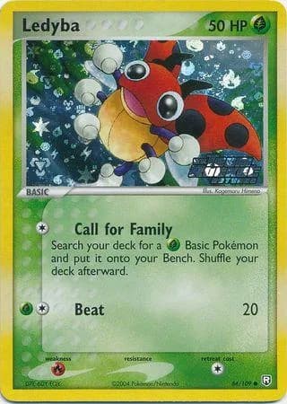 Ledyba reverse holo card front, EX Team Rocket Returns 64/109