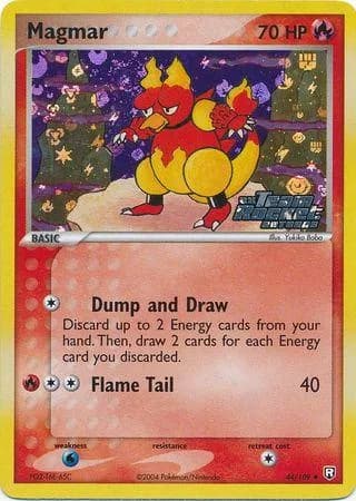 Magmar reverse holo card front, EX Team Rocket Returns 44/109