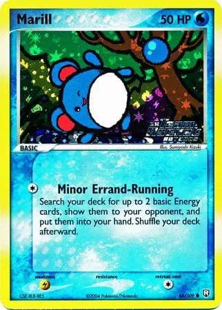 Marill reverse holo card front, EX Team Rocket Returns 68/109