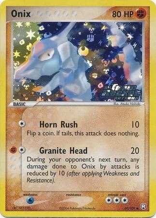 Onix reverse holo card front, EX Team Rocket Returns 69/109