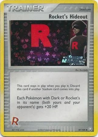 Rocket's Hideout reverse holo card front, EX Team Rocket Returns 87/109