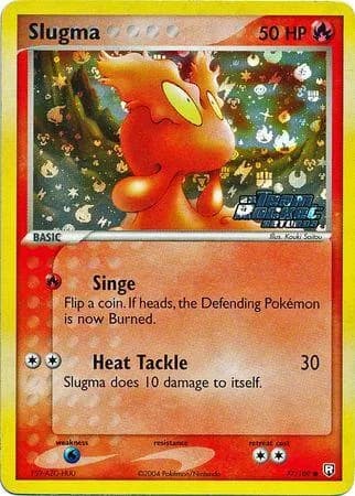 Slugma reverse holo card front, EX Team Rocket Returns 77/109