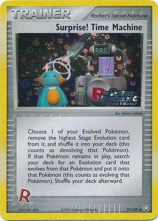 Surprise! Time Machine reverse holo card front, EX Team Rocket Returns 91/109