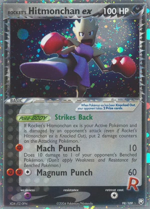 Rocket's Hitmonchan ex card front, EX Team Rocket Returns 98/109