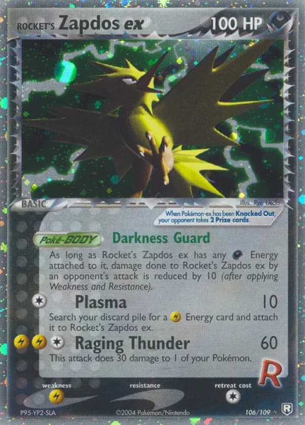 Rocket's Zapdos ex card front, EX Team Rocket Returns 106/109