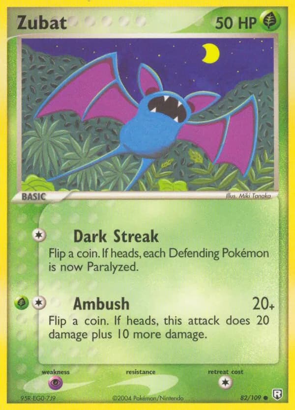Zubat card front, EX Team Rocket Returns 82/109