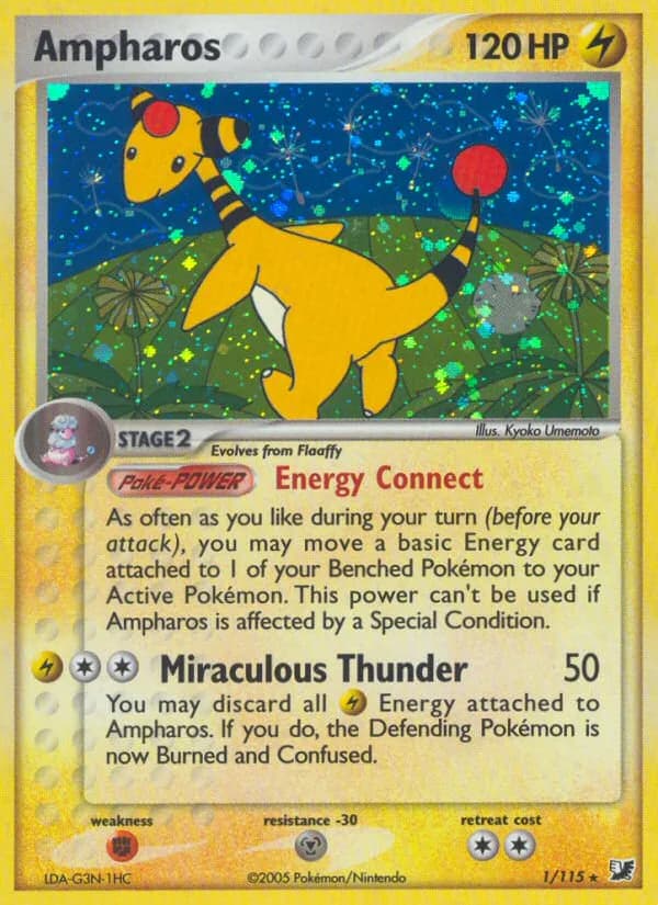 Ampharos card front, EX Unseen Forces 1/115