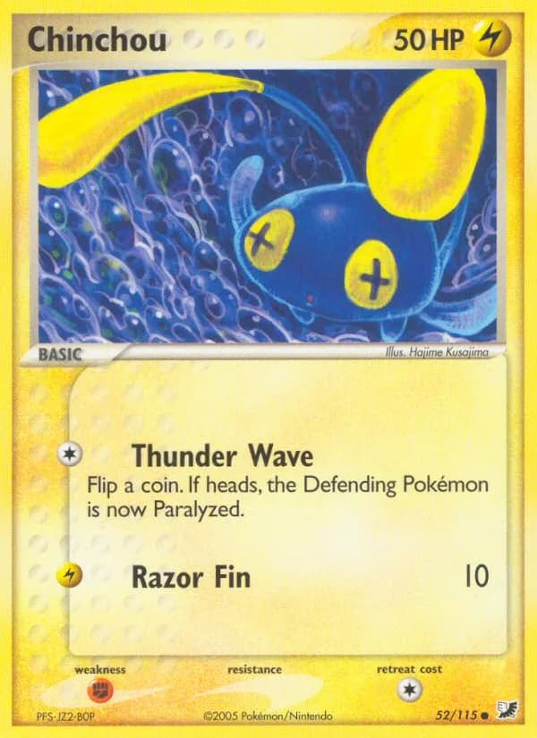 Chinchou card front, EX Unseen Forces 52/115