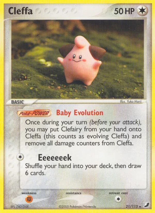 Cleffa card front, EX Unseen Forces 21/115