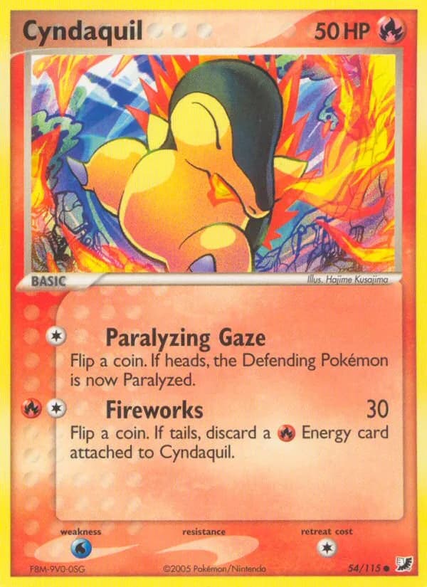 Cyndaquil card front, EX Unseen Forces 54/115
