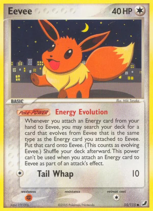 Eevee card front, EX Unseen Forces 55/115