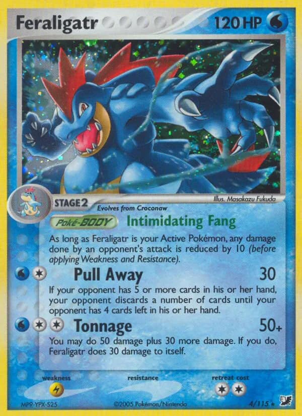 Feraligatr card front, EX Unseen Forces 4/115
