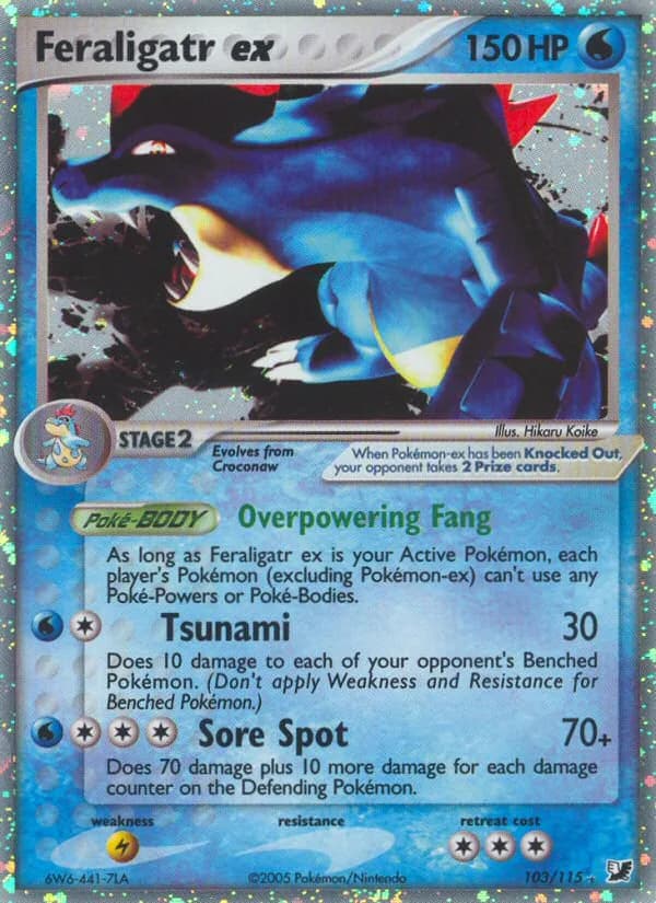 Feraligatr ex card front, EX Unseen Forces 103/115