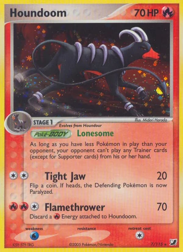 Houndoom card front, EX Unseen Forces 7/115