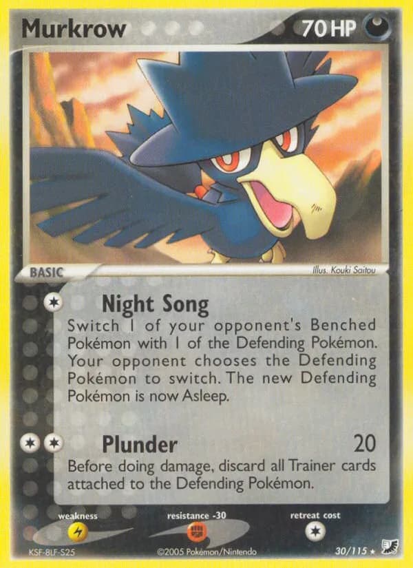 Murkrow card front, EX Unseen Forces 30/115