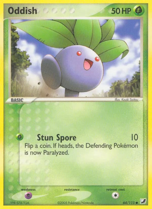 Oddish card front, EX Unseen Forces 64/115