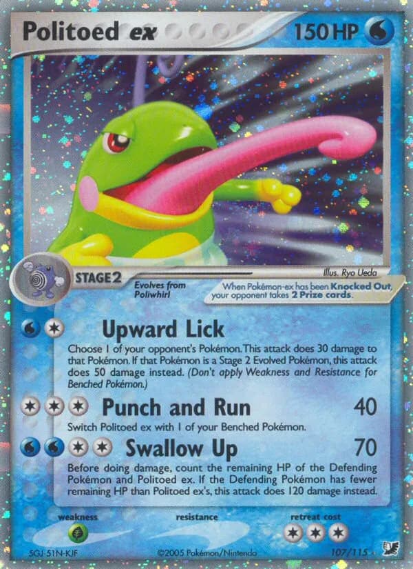 Politoed ex card front, EX Unseen Forces 107/115
