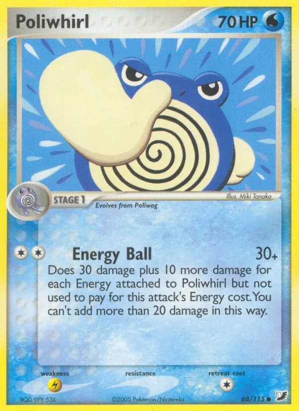 Poliwhirl card front, EX Unseen Forces 68/115