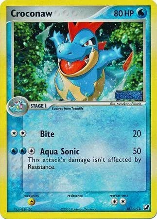 Croconaw reverse holo card front, EX Unseen Forces 38/115