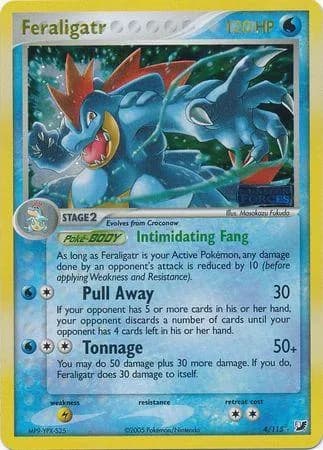 Feraligatr reverse holo card front, EX Unseen Forces 4/115
