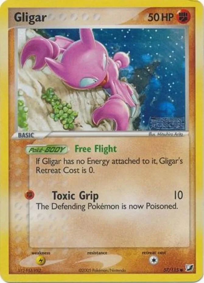 Gligar reverse holo card front, EX Unseen Forces 57/115