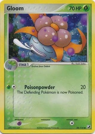 Gloom reverse holo card front, EX Unseen Forces 58/115