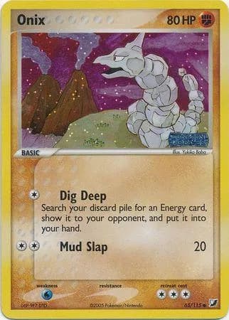 Onix reverse holo card front, EX Unseen Forces 65/115