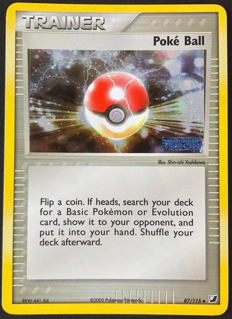 Poké Ball reverse holo card front, EX Unseen Forces 87/115