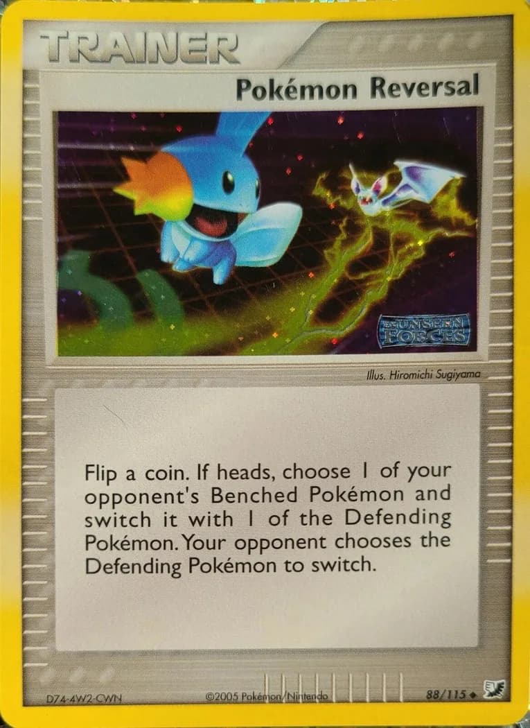 Pokémon Reversal reverse holo card front, EX Unseen Forces 88/115