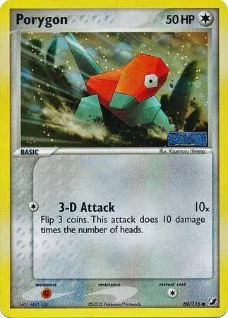 Porygon reverse holo card front, EX Unseen Forces 69/115