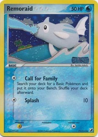 Remoraid reverse holo card front, EX Unseen Forces 71/115