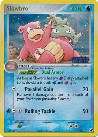 Slowbro reverse holo card front, EX Unseen Forces 13/115