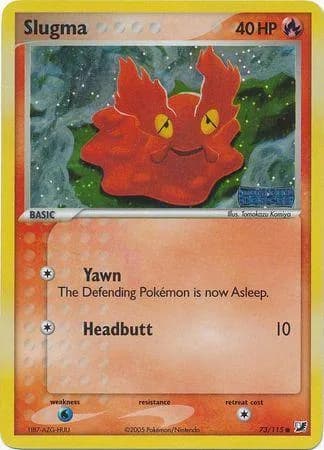 Slugma reverse holo card front, EX Unseen Forces 73/115