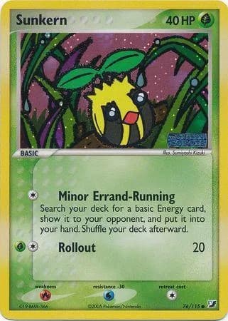 Sunkern reverse holo card front, EX Unseen Forces 76/115