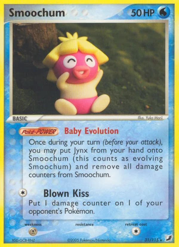 Smoochum card front, EX Unseen Forces 31/115