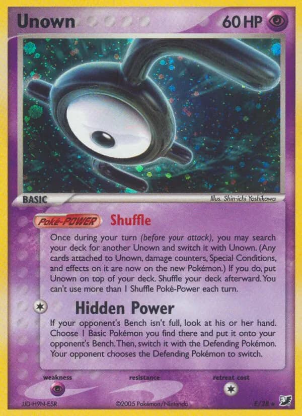 Unown card front, EX Unseen Forces E/115