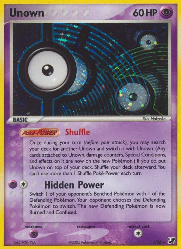 Unown card front, EX Unseen Forces I/115