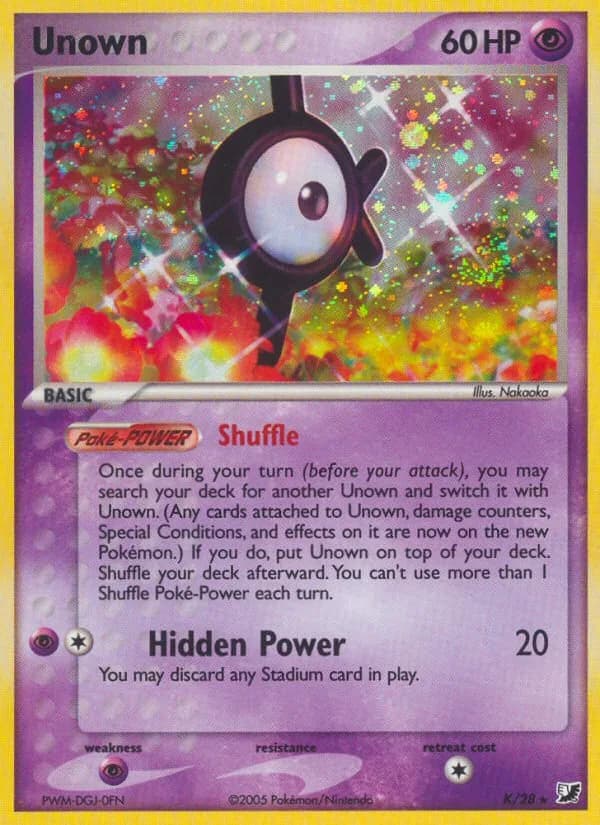 Unown card front, EX Unseen Forces K/115