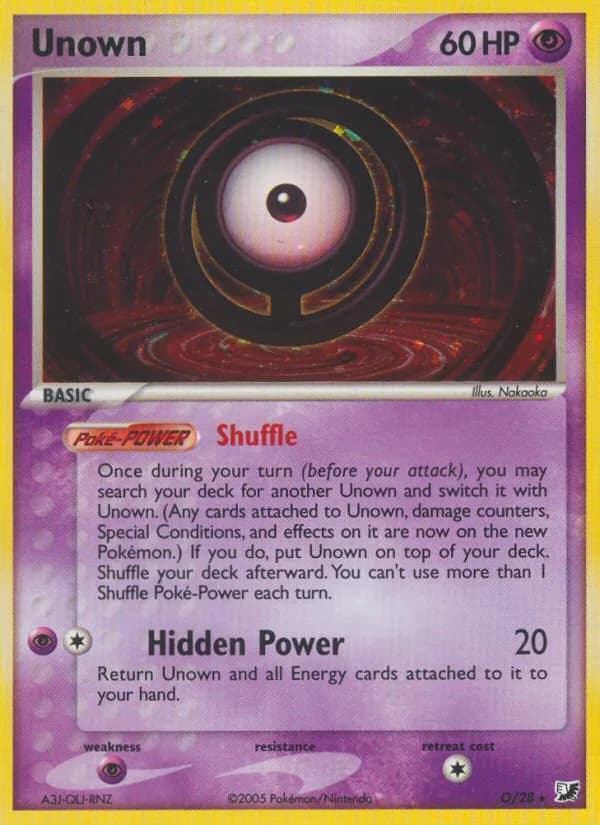 Unown card front, EX Unseen Forces O/115